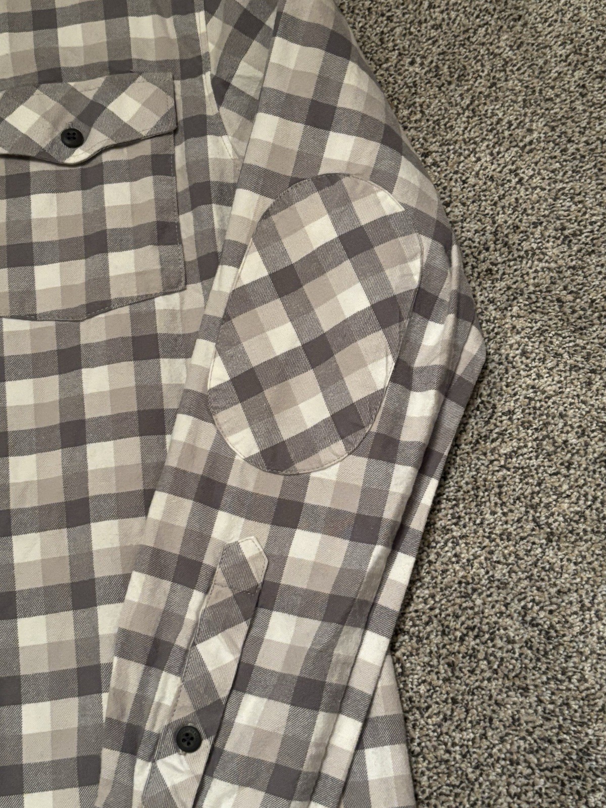Helly Hansen Shirt Mens Medium Gray Elbow Pads Workwear Flannel Shirt