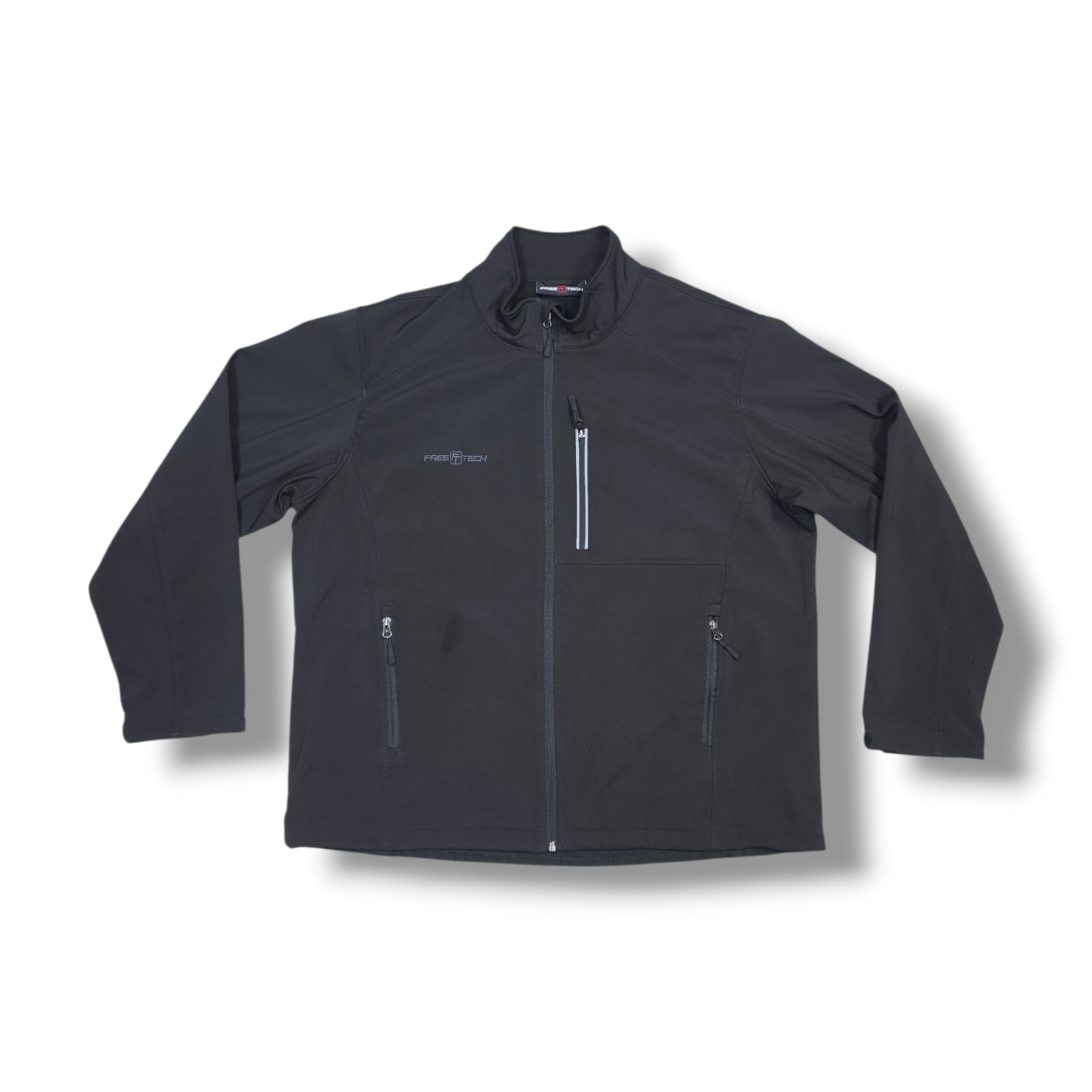 Free Tech Black Fleece Lined Jacket Full Zip High Neck Cinch Waist Men’s XL