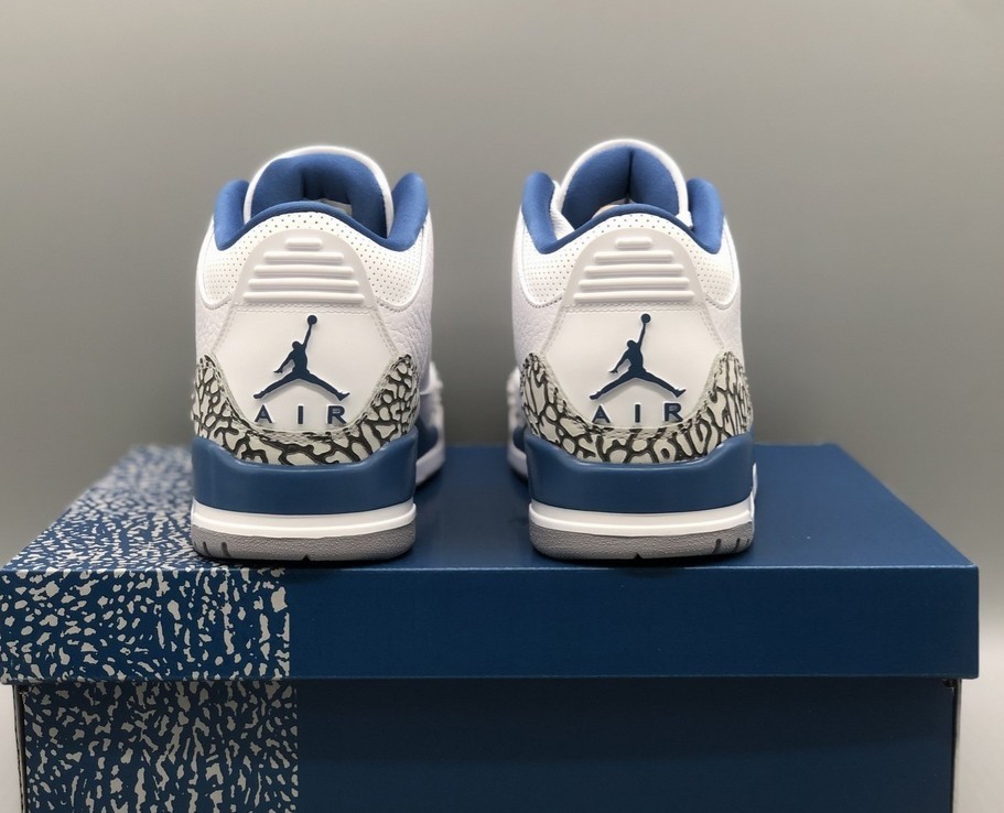 Jordan 3 Retro “White and True Blue” Basketball Shoes Size US 7-12
