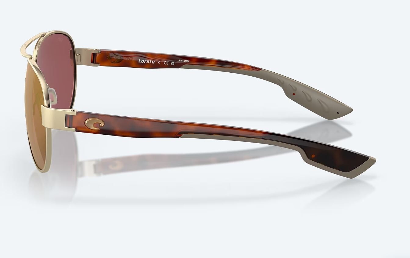 Costa Del Mar Loreto Brushed Gold / Gold Mirror Polarized Glass 580G – NEW