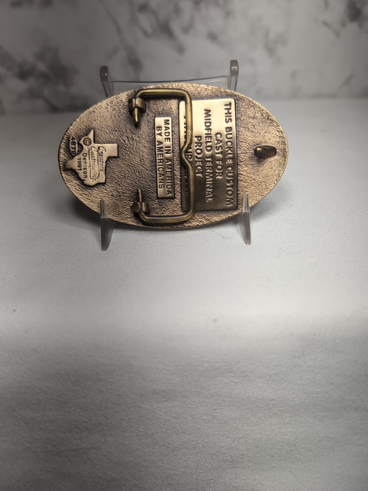 Commissioners Safety Award Midfield Terminal Project Pitts. PA Brass Belt Buckle
