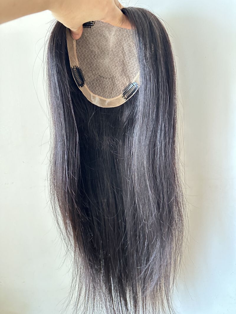 5.5″X6″ Silk Top High Density 100st Virgin Human Hair Topper for Women 8″~20″