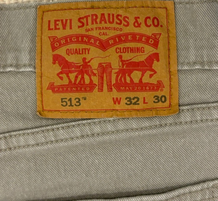 Levi’s 513 Slim Straight Jeans Stone/Tan Color Size 32×30