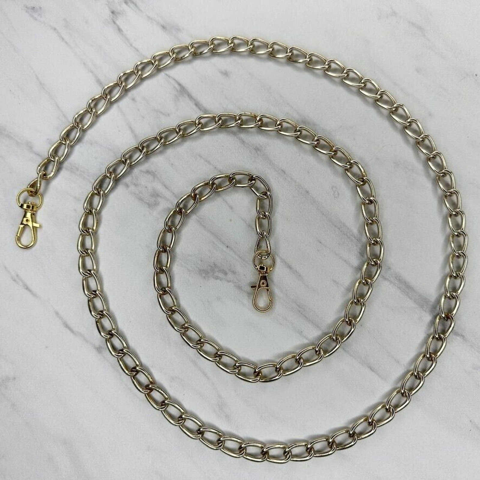 Gold Tone Chain Link Purse Handbag Replacement Strap – 47.5″