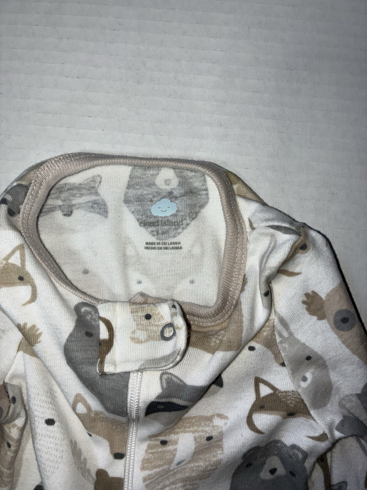 Cloud Island 0-3 Months Cotton Knit Footed One-Piece Long Sleeve Zip Sleeper