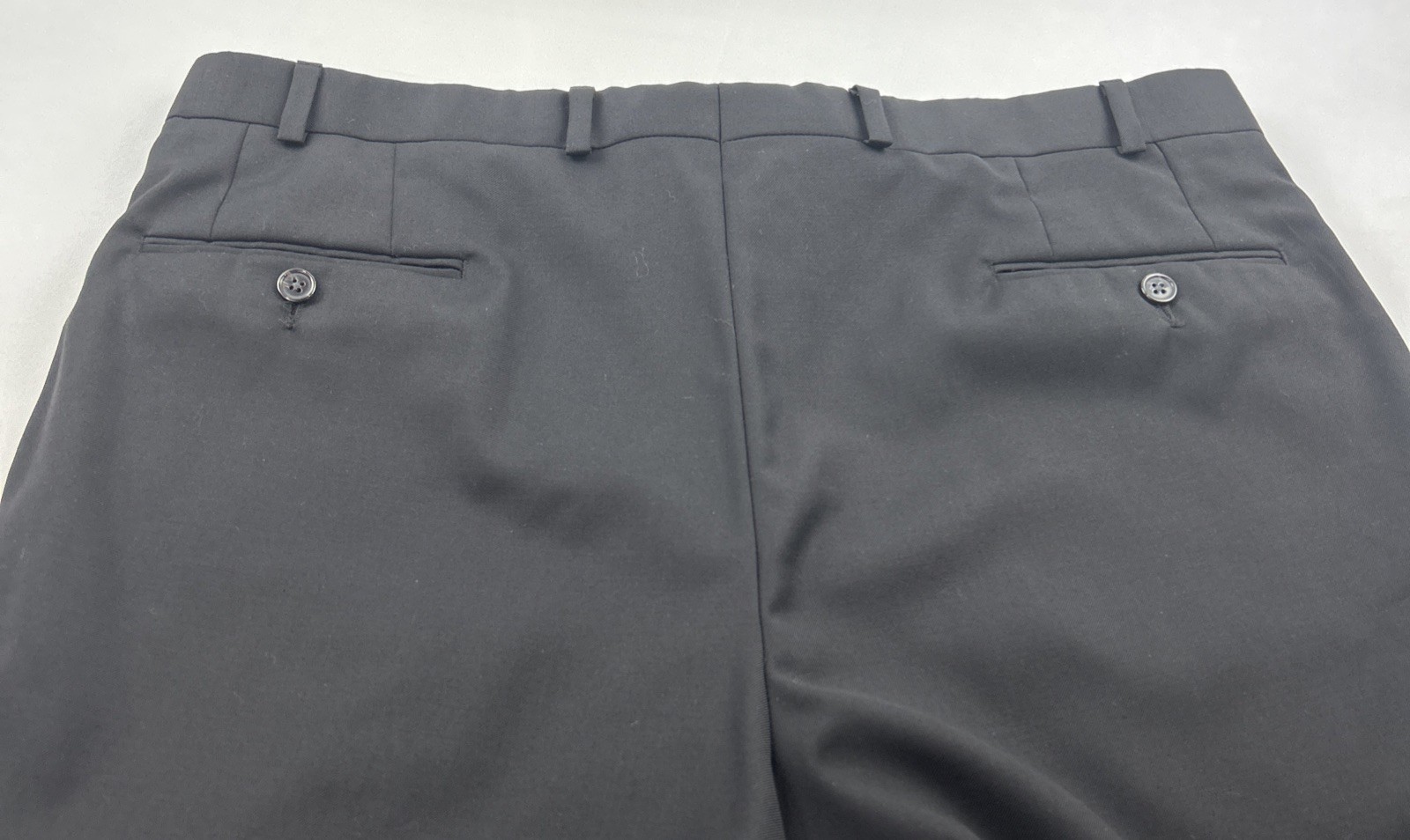 Lauren Ralph Lauren Mens Black 38W X 34L Wool Blend Dress Pants Flat Front