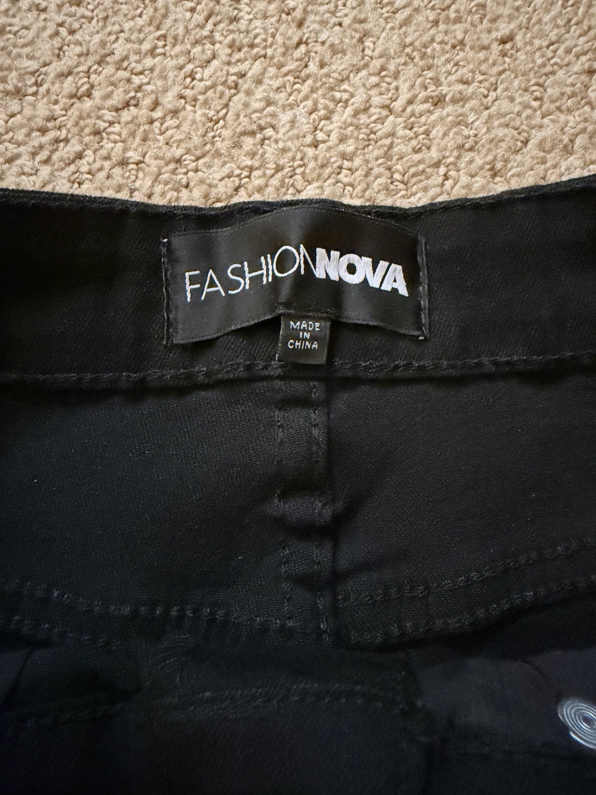 Fashion Nova Let’s Go Cut Off Women’s Denim Black Shorts- S7
