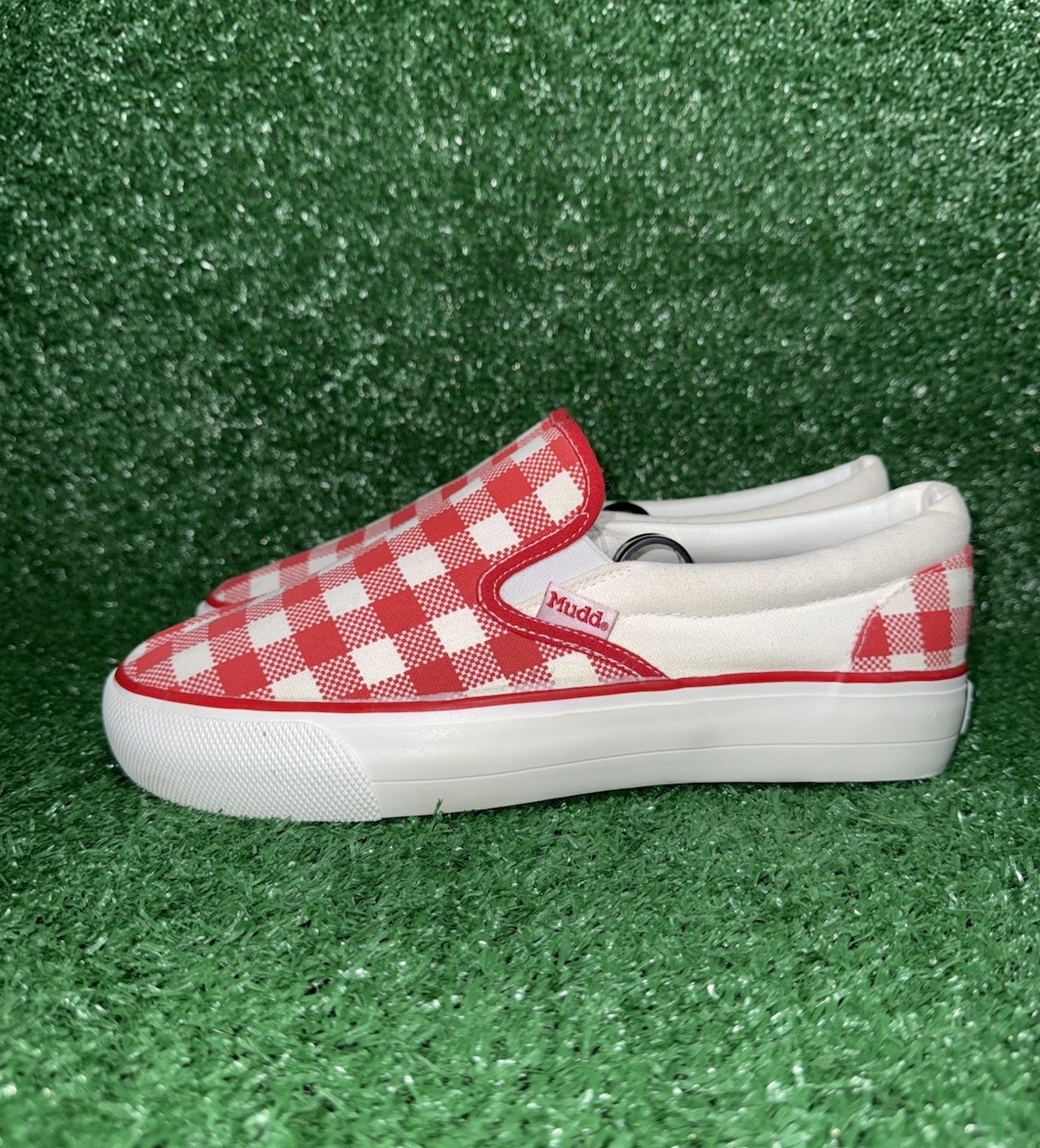 Vintage MUDD Y2K Checkerboard Low Top Slip On POPPY Vans Style Shoe Women Size 9