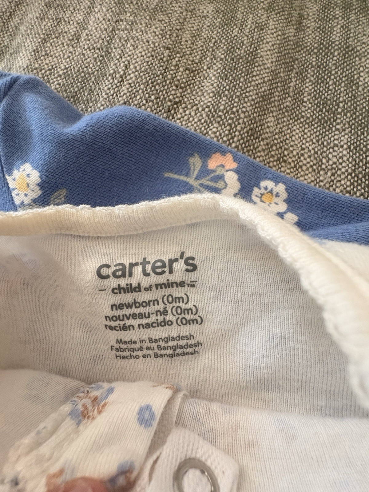 Carter’s & Cloud Island Newborn 4pc Cotton Footed Zip Floral Sleepers
