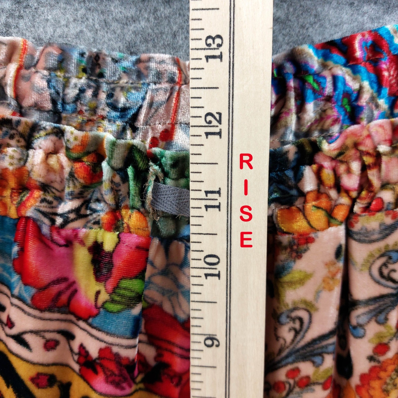 Johnny Was Sz M Silk Rayon Patchwork Wide Leg Lounge Pants Boho Pull On FLAWED