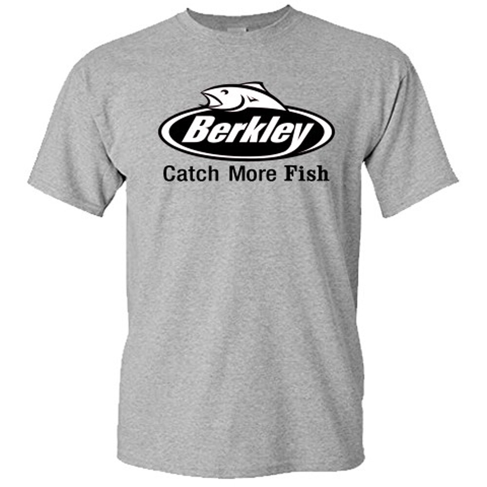 Berkley FIshing Logo Men’s Grey T-Shirt Size S M L XL 2XL 3XL 4XL 5XL
