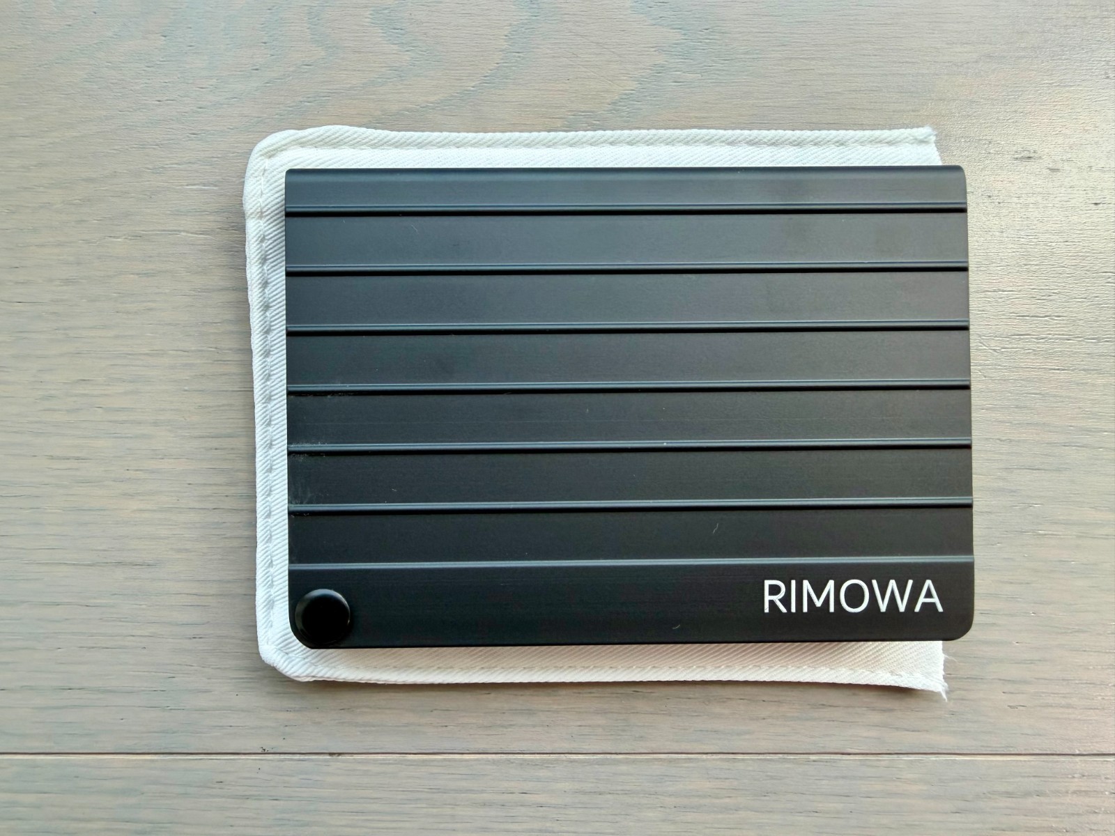 Rimowa Aluminum Card Holder Wallet BLACK Band New, Dust-bag & Box – $295 MSRP