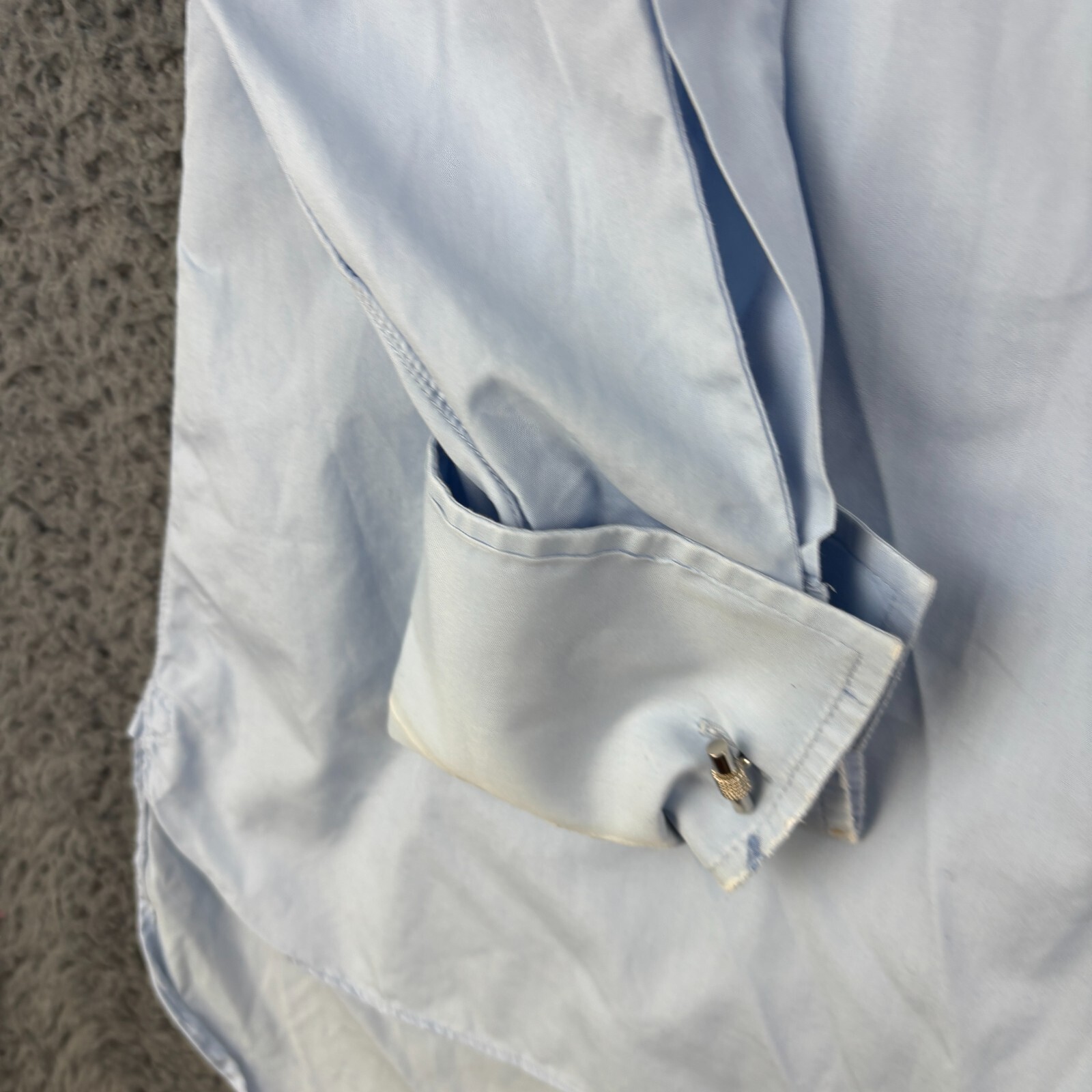 Stephen Lachter Shirt Men 16″ 50″ Chest Blue Dress Formal Double Cuff Savile
