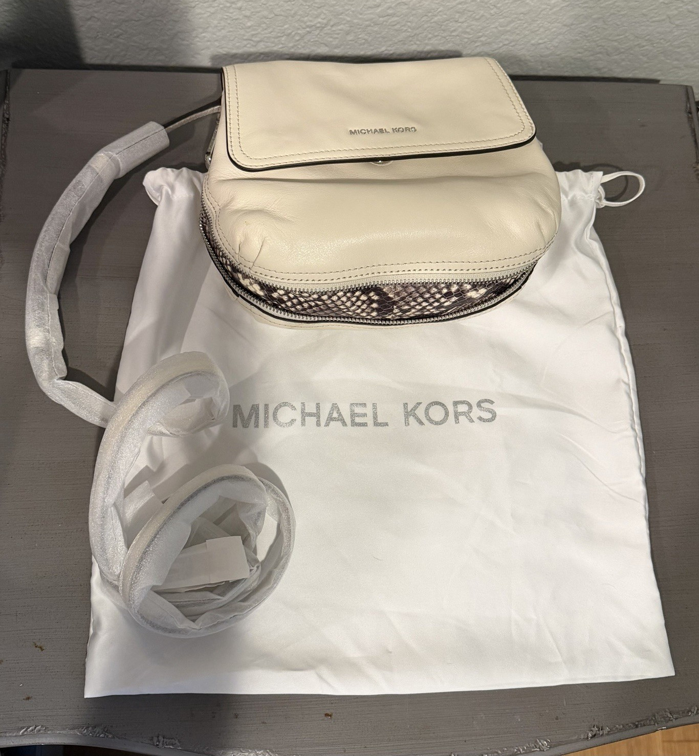 Michael Kors Half Dome Leather Crossbody, Dust Bag