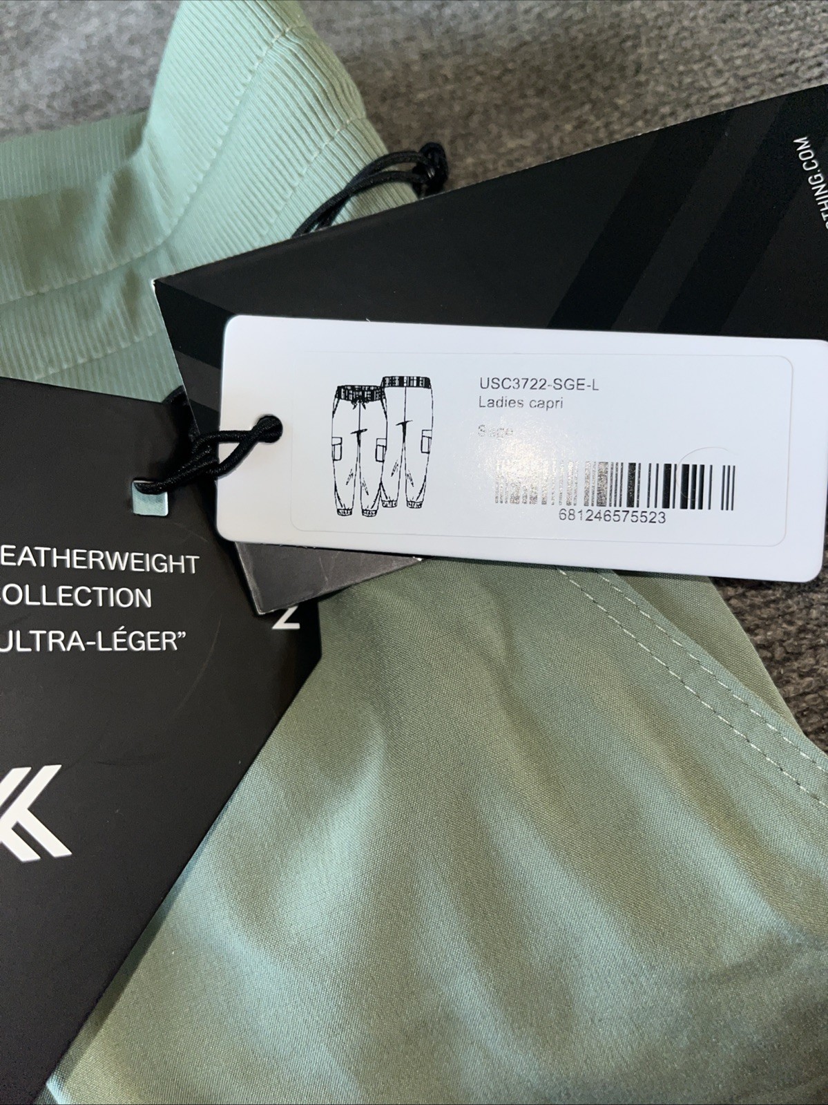 Woman’s Kyodan Capris Sage Featherweight Ultra-leger Pants G/L