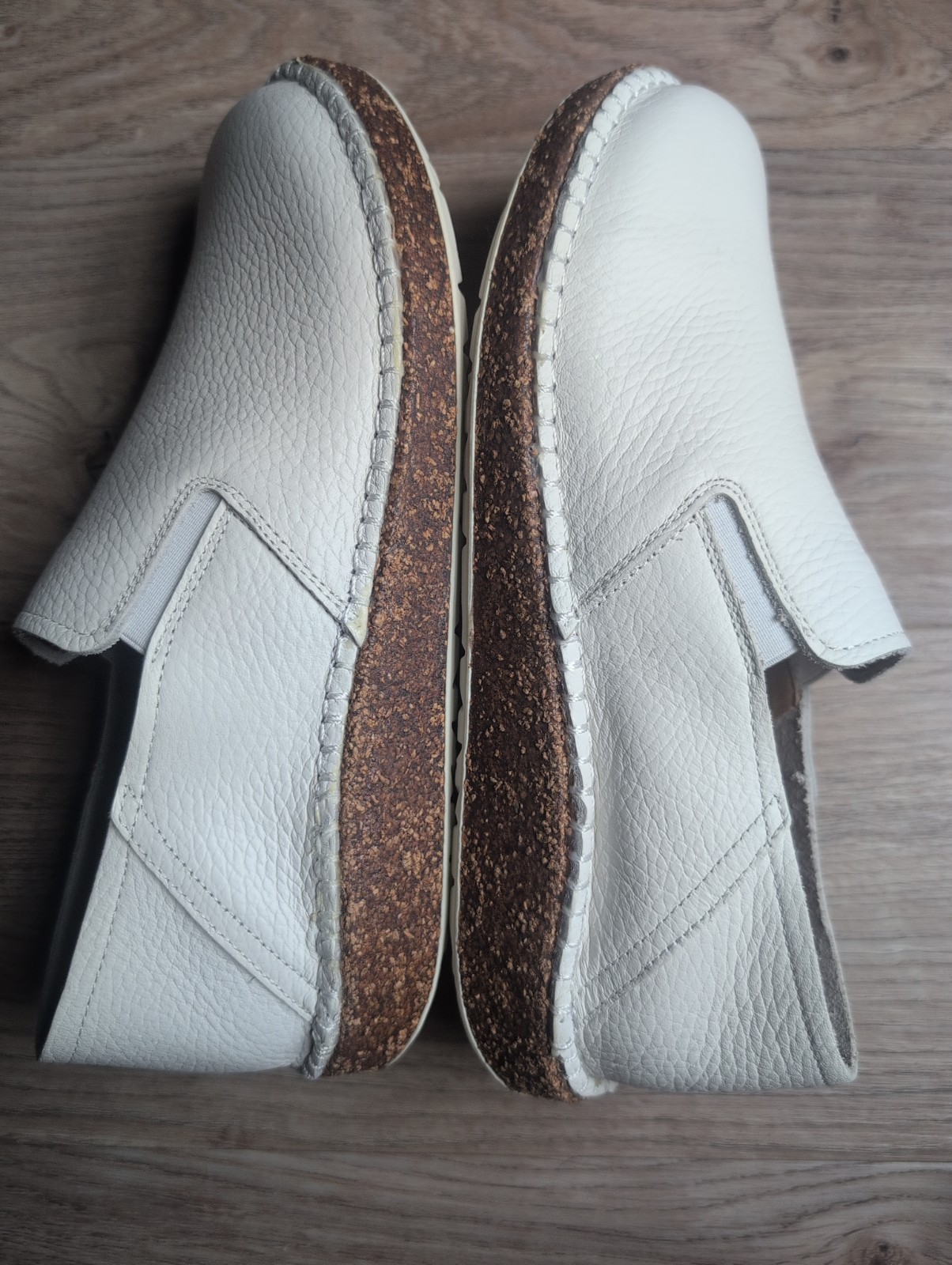 Birkenstock Callan Slip On Convertible Leather Shoes Womens 7-7.5 Eu 38 White