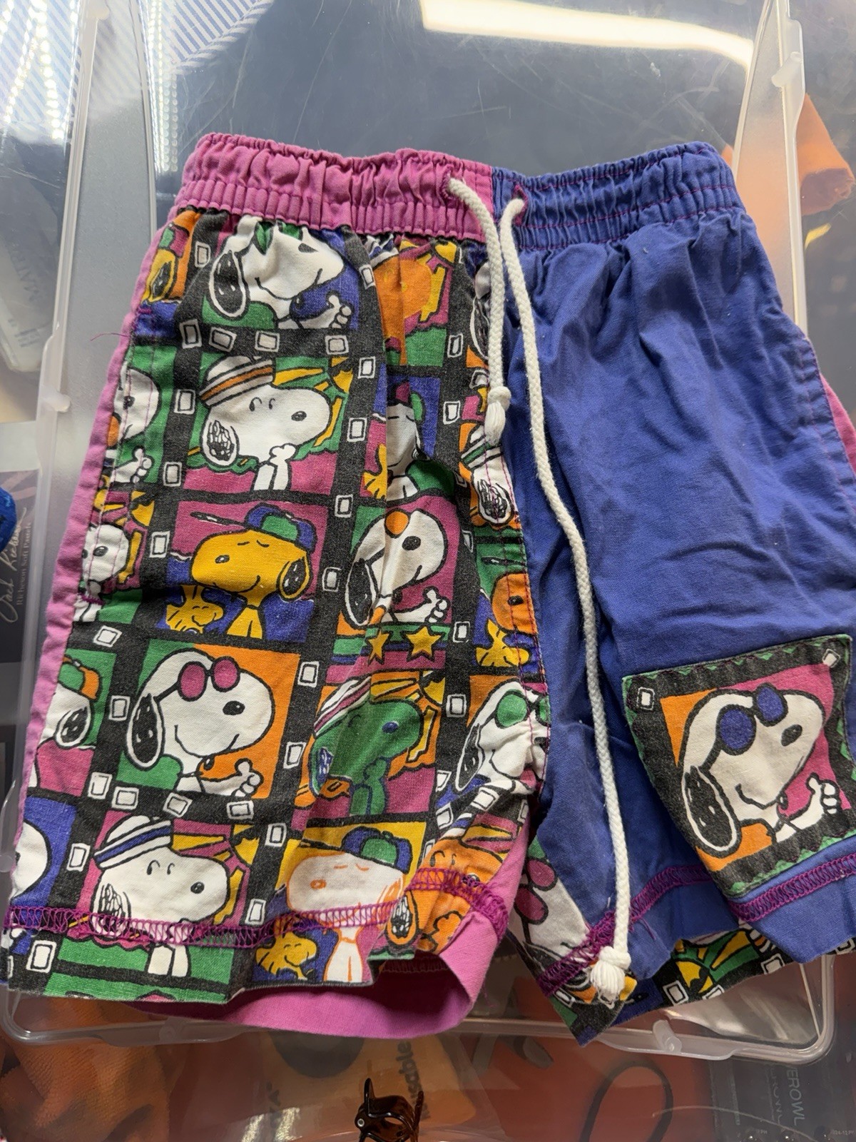 Vintage 90s Snoopy Peanuts Swim Trunks Kids Size 5 Made Hong Kong Joe Cool