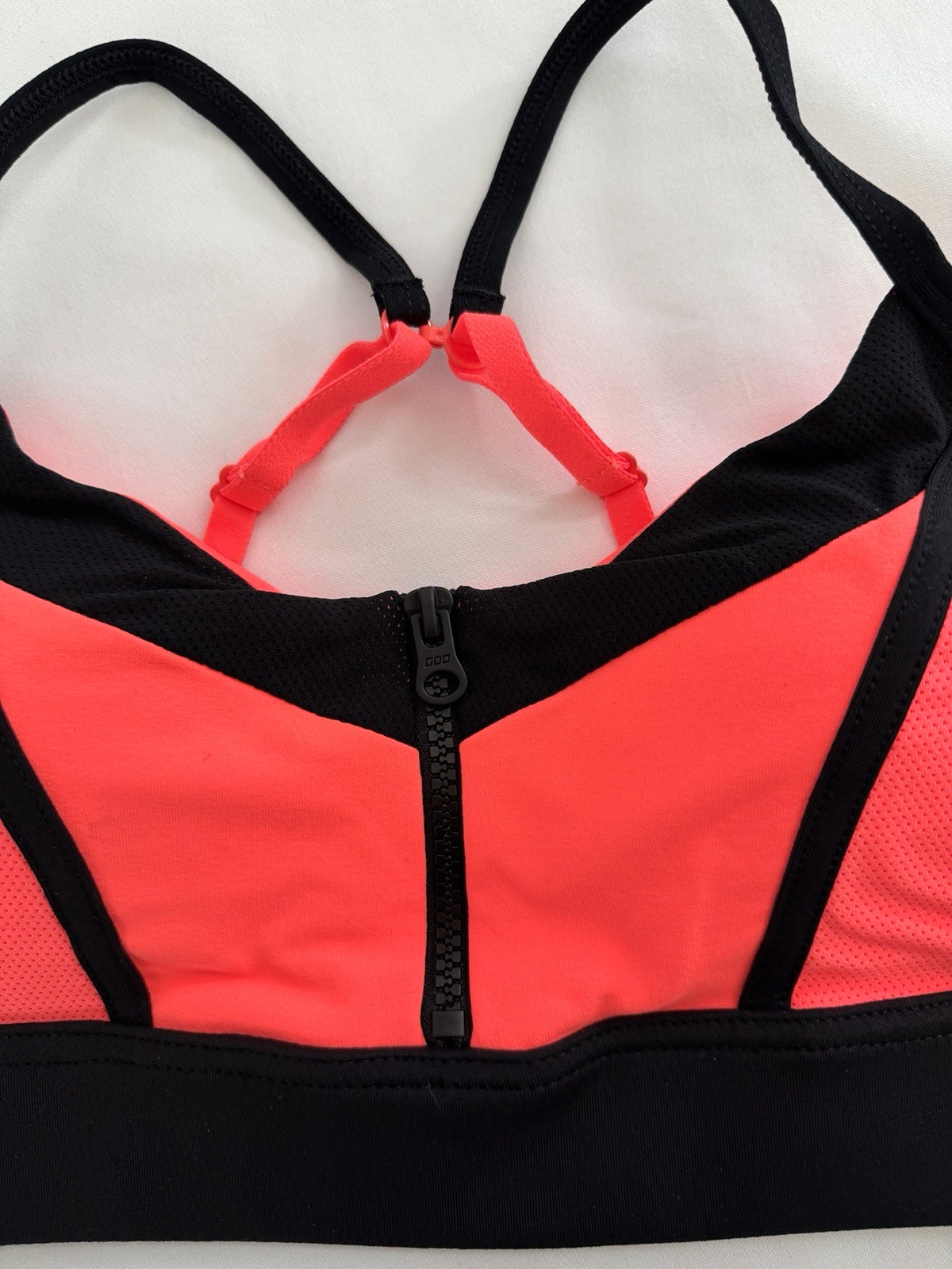 NEW LORNA JANE Sports Bra SZ MEDIUM Mesh Panel Support Workout Top in TANGERINE