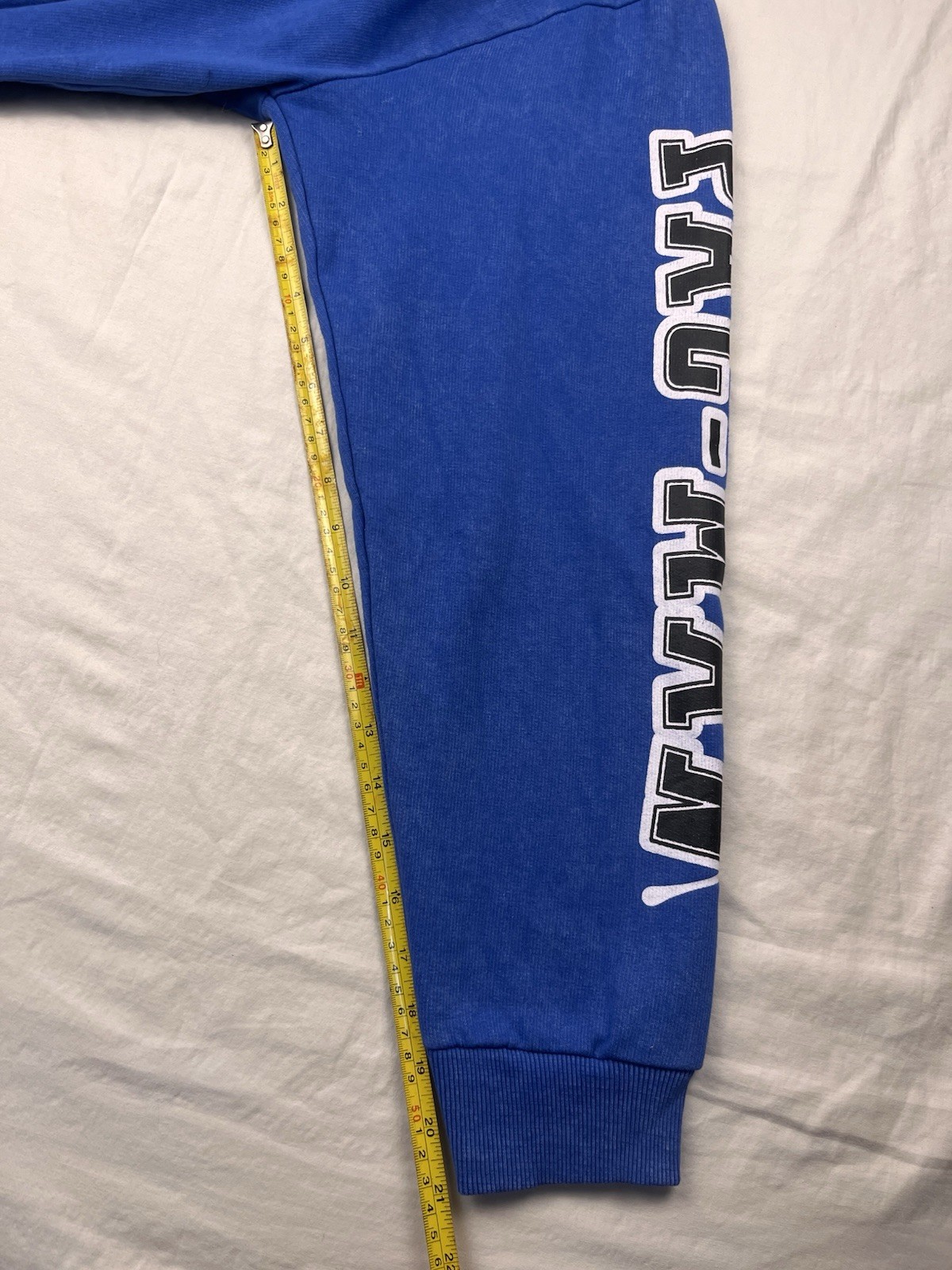 Retro Japanese Pac-Man Hoodie Large Blue Pull Over Long Sleeve Comfy wear Print