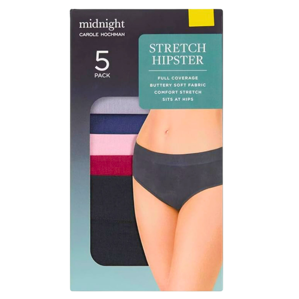 Carole Hochman Women’s 5-Pack Midnight Stretch Hipster Dark Multi S – NEW