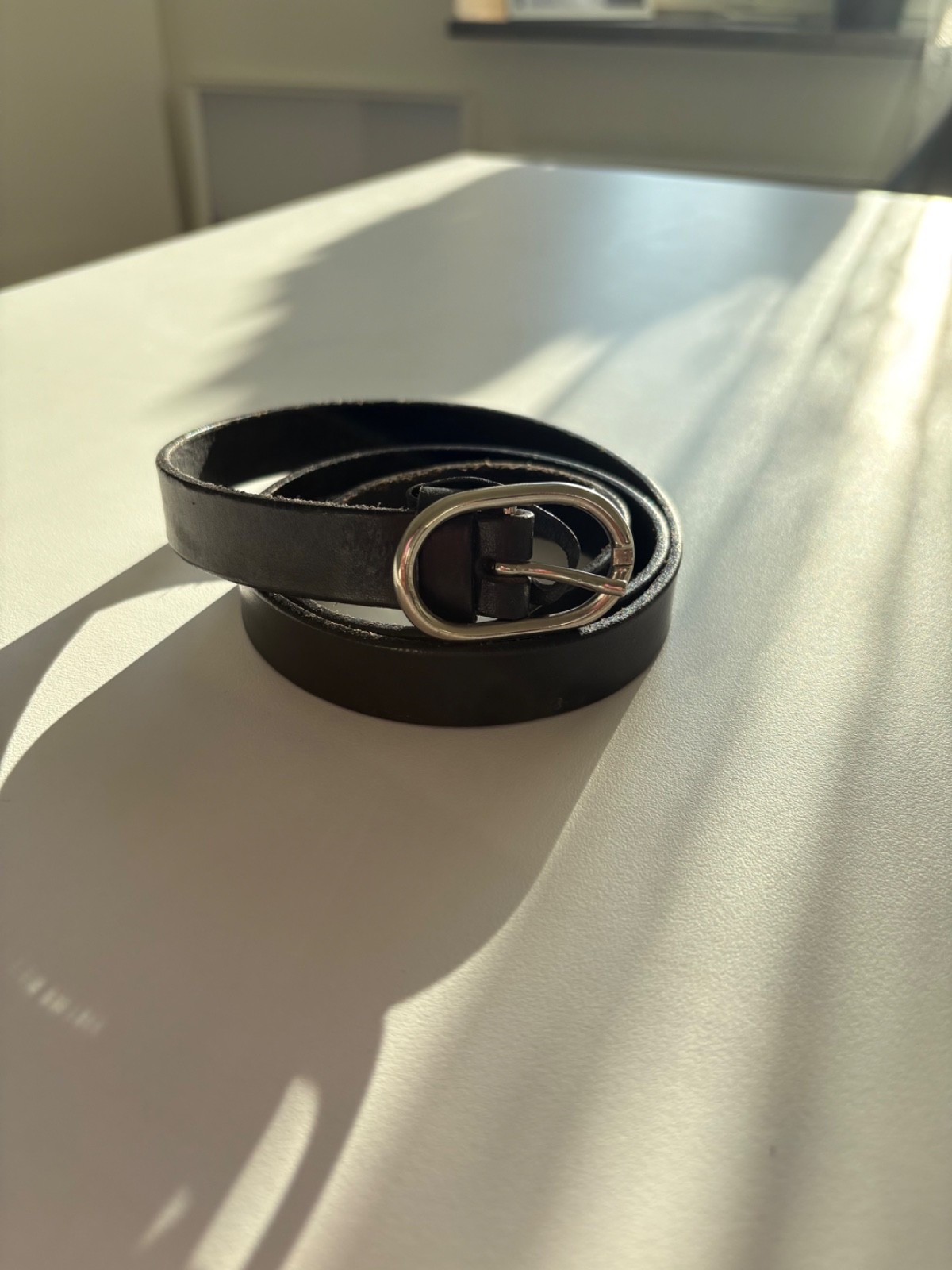 emporio armani black belt unisex 75cm