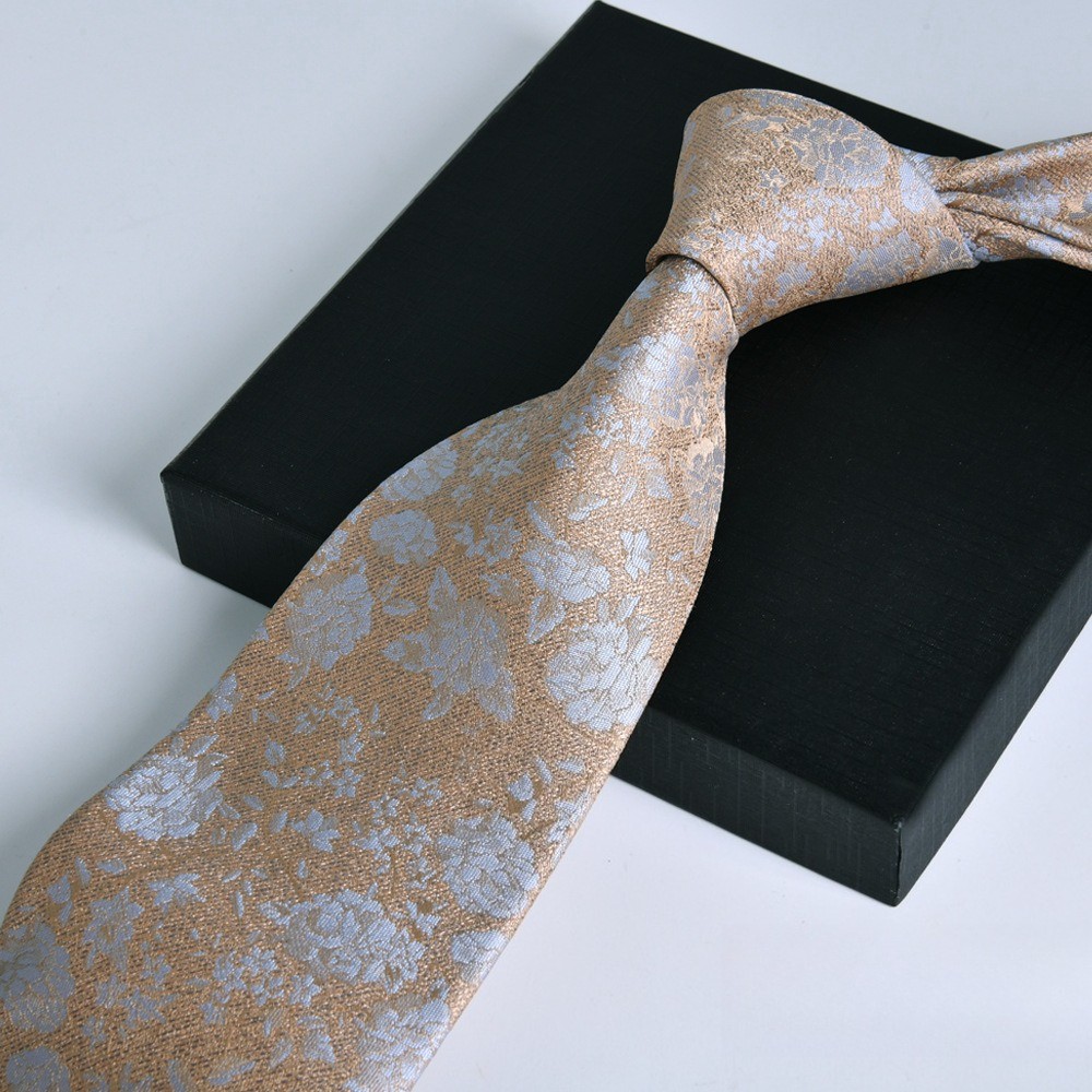 Men’s 8cm Striped Jacquard Tie Groomsmen Classic Necktie Formal Prom Wedding
