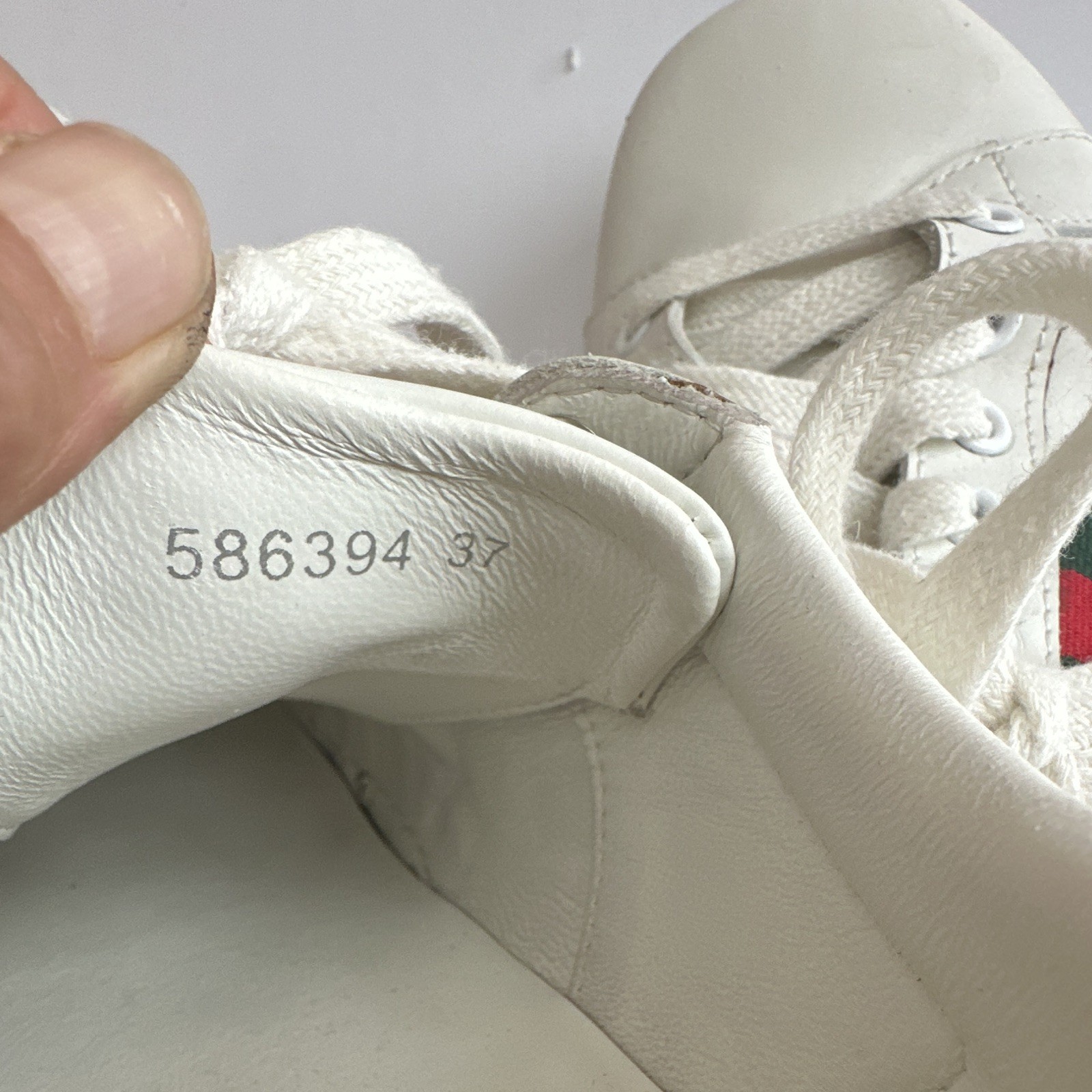 Gucci White Leather Web Stripe Logo Low Top Lace-Up Sneakers EU 37 US 6.5