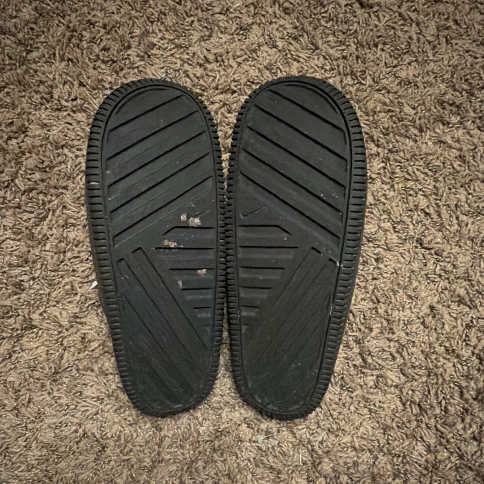 Nike Men’s Black Slide Sandals US 9 Slip-On Rubber Upper Logo