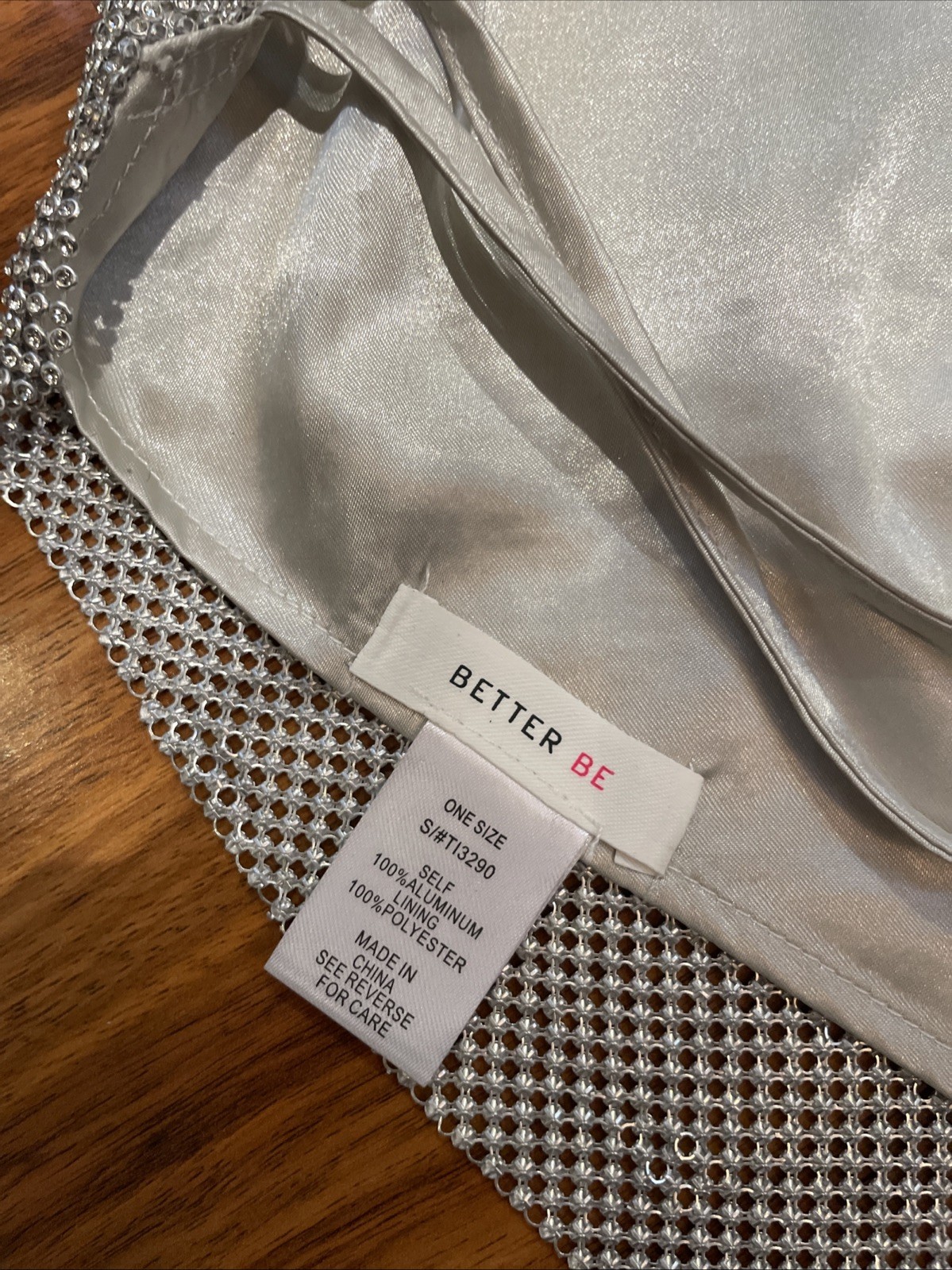 Silver Diamond Open Back One Size Scoop Neck Top