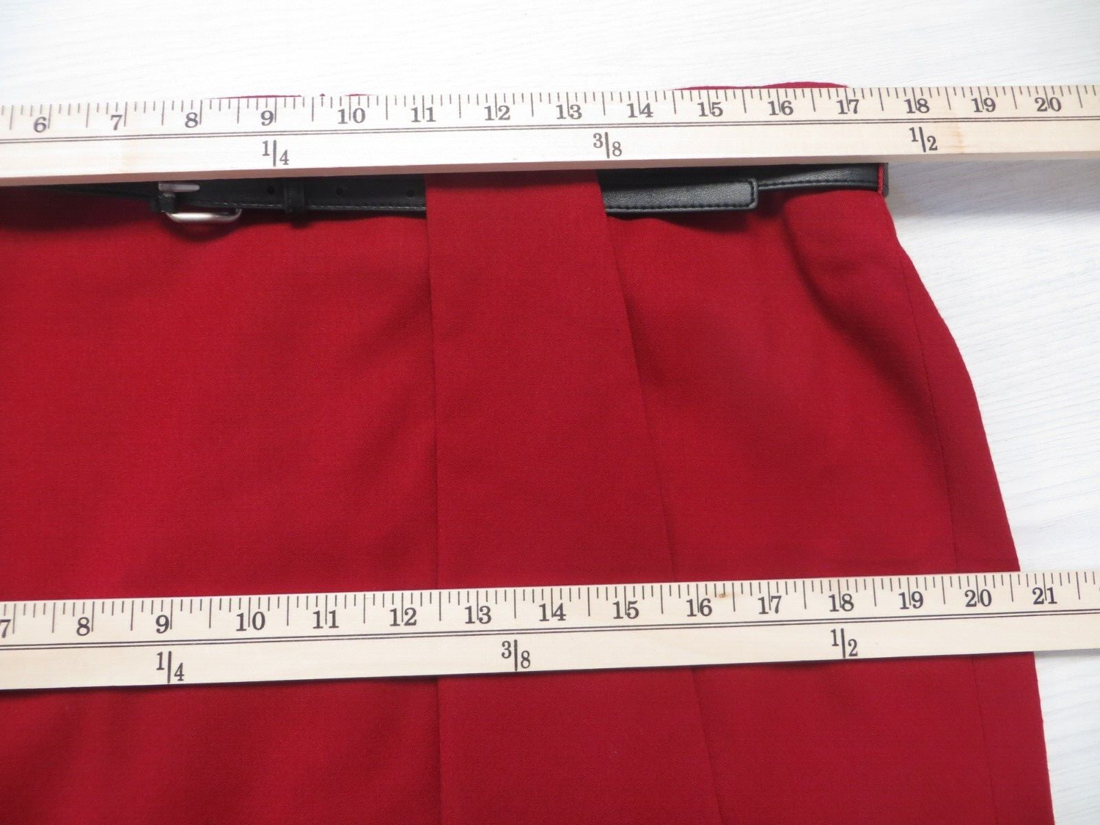 NWT TALBOTS Womens Flannel 99% Wool Belted Wrap Skirt Deep Dark Red 14 $129