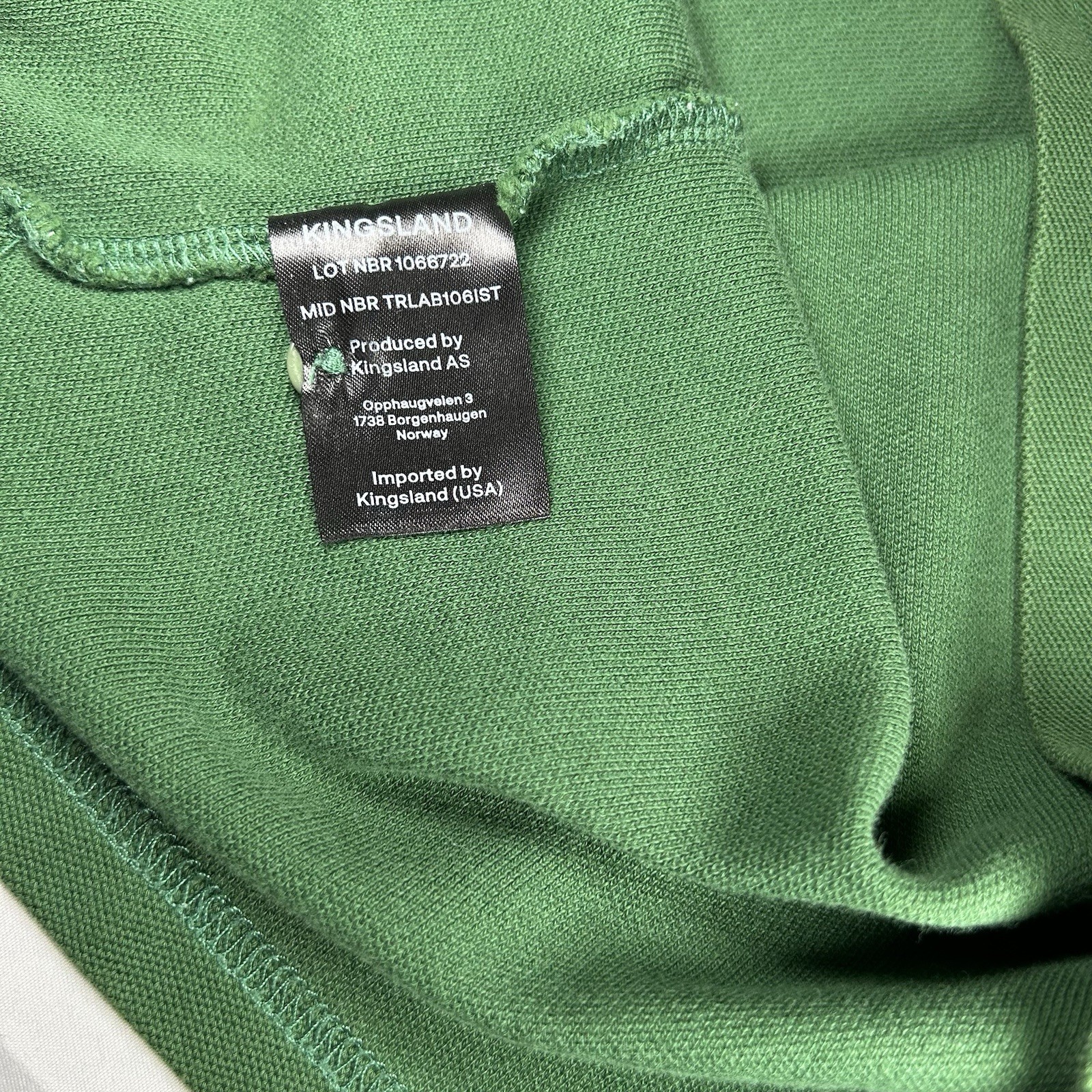 Kingsland Green Polo Men’s Size Medium With Black Trim