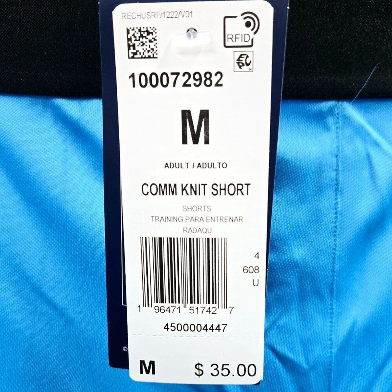 NWT MEN’S REEBOK 100% RECYCLED POLYESTER SPEEDWICK TRAINING SHORTS BLUE M $35