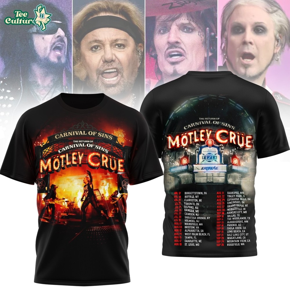 Motley Crue Carnival Of Sins Tour Inspired T Shirt 2026