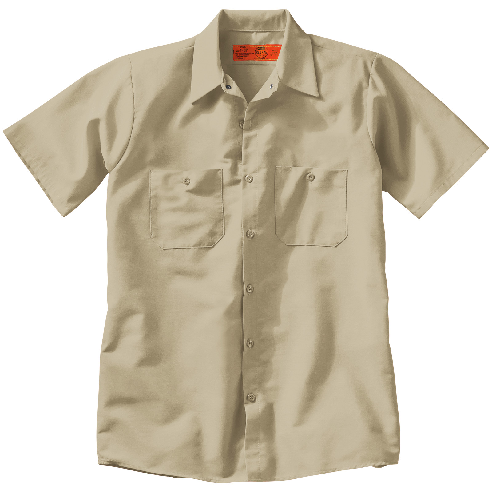 7 SMALL New Mens TAN WORK SHIRT Short Sleeve Red Kap SP24 LT