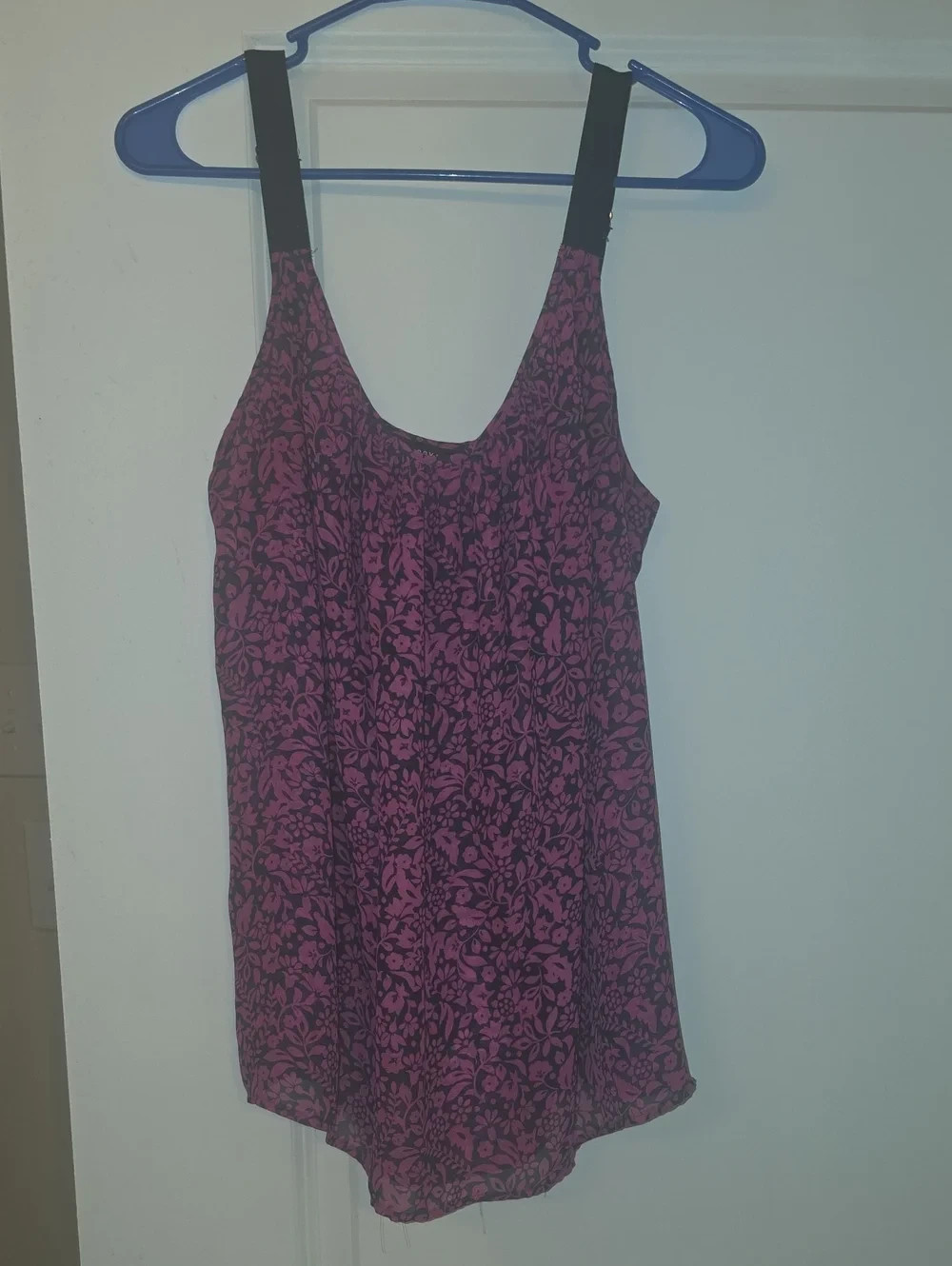 NEW Lane Bryant Cami Tank Top Womens Pink Floral Chiffon Square Neck Casual