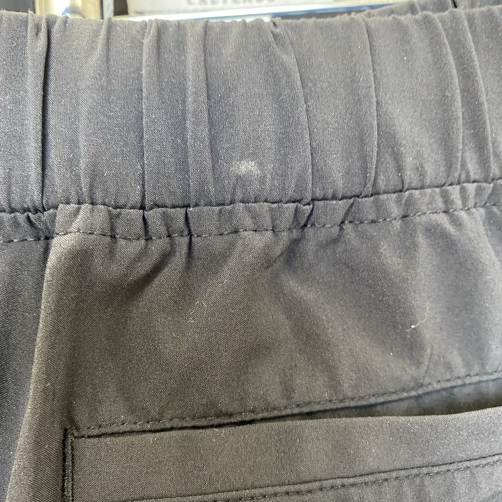 ATHLETA Women’s 2 Black Polyester Blend Ruched Side Joggers Walking Everyday