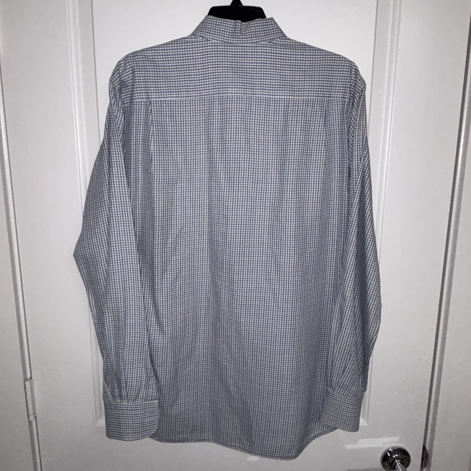 Loro Piana Long Sleeve Button Down Shirt Men’s Size XL Plaid Blue Made In Italy