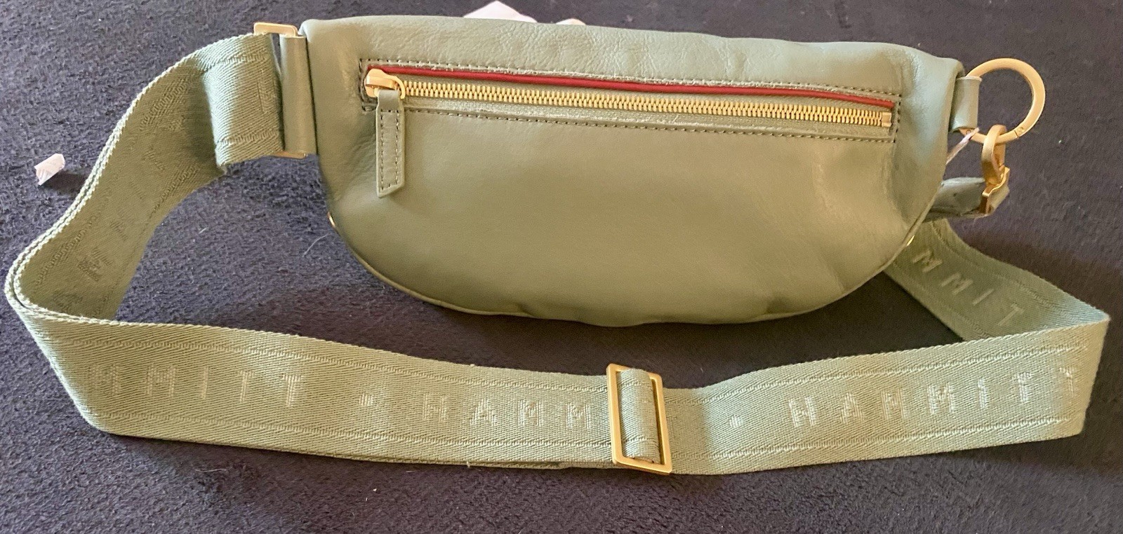 Hammitt-Charles Crossbody-Medium Waist Purse-Bag-Leather-Artichoke Green-NEW