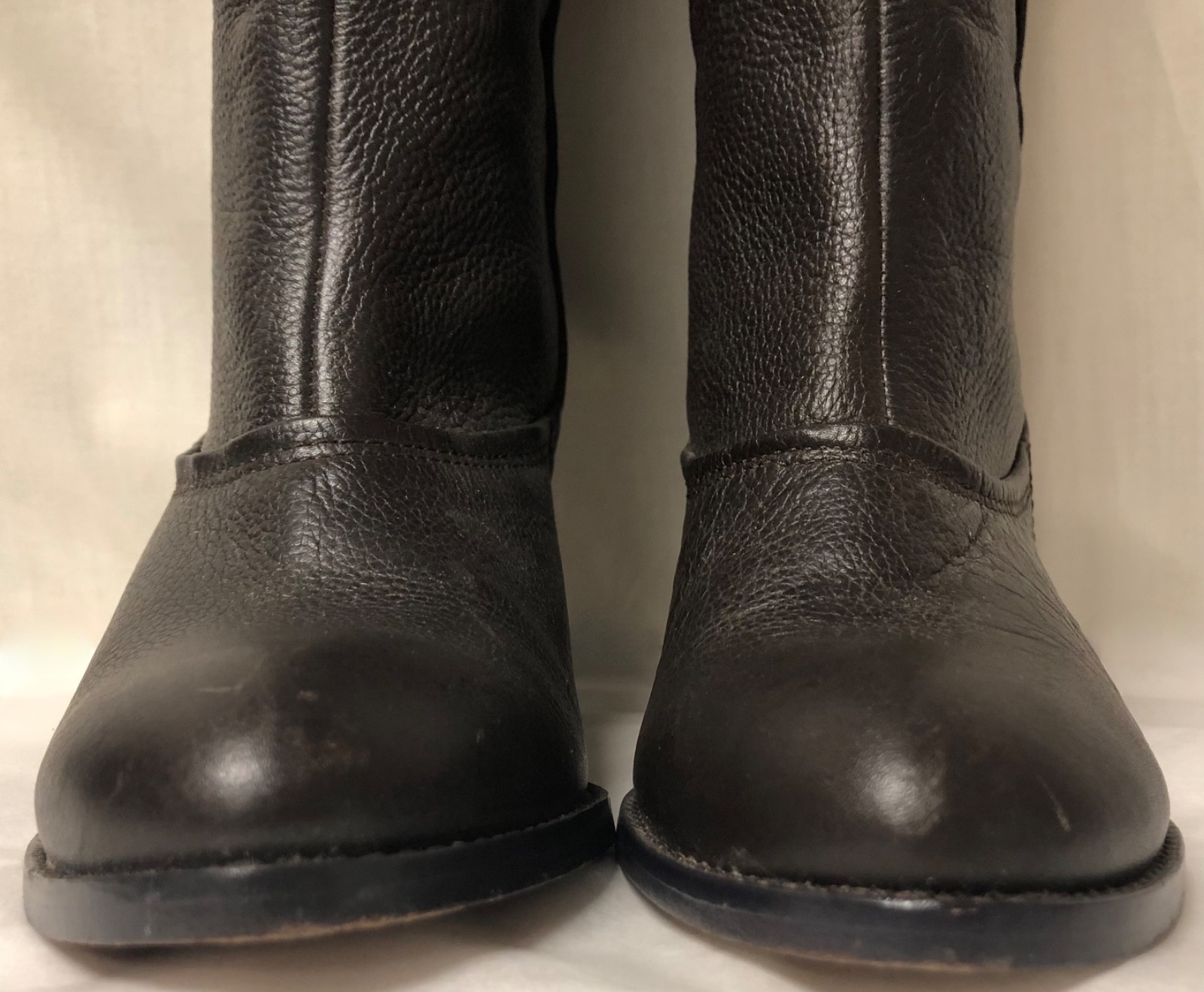 JESSICA BENNETT TALL WESTERN CAMPUS RIDING BOOTS BROWN LEATHER STACK HEEL SZ 6M