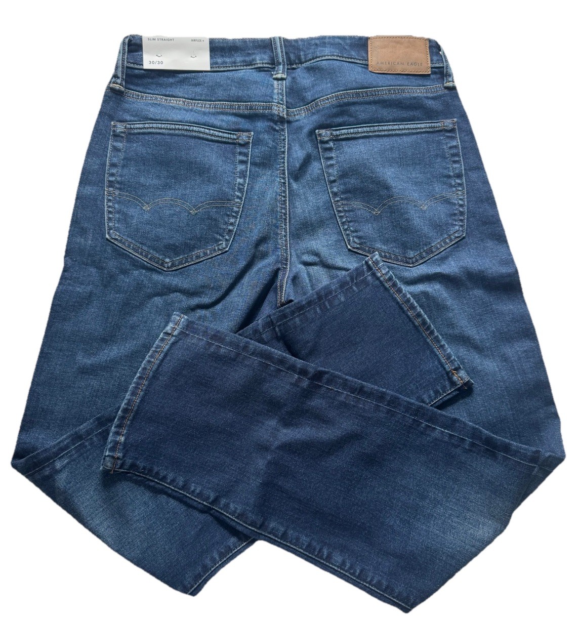 American Eagle Jeans Mens 30×30 Slim Straight Airflex+ Rustic Blue NEW