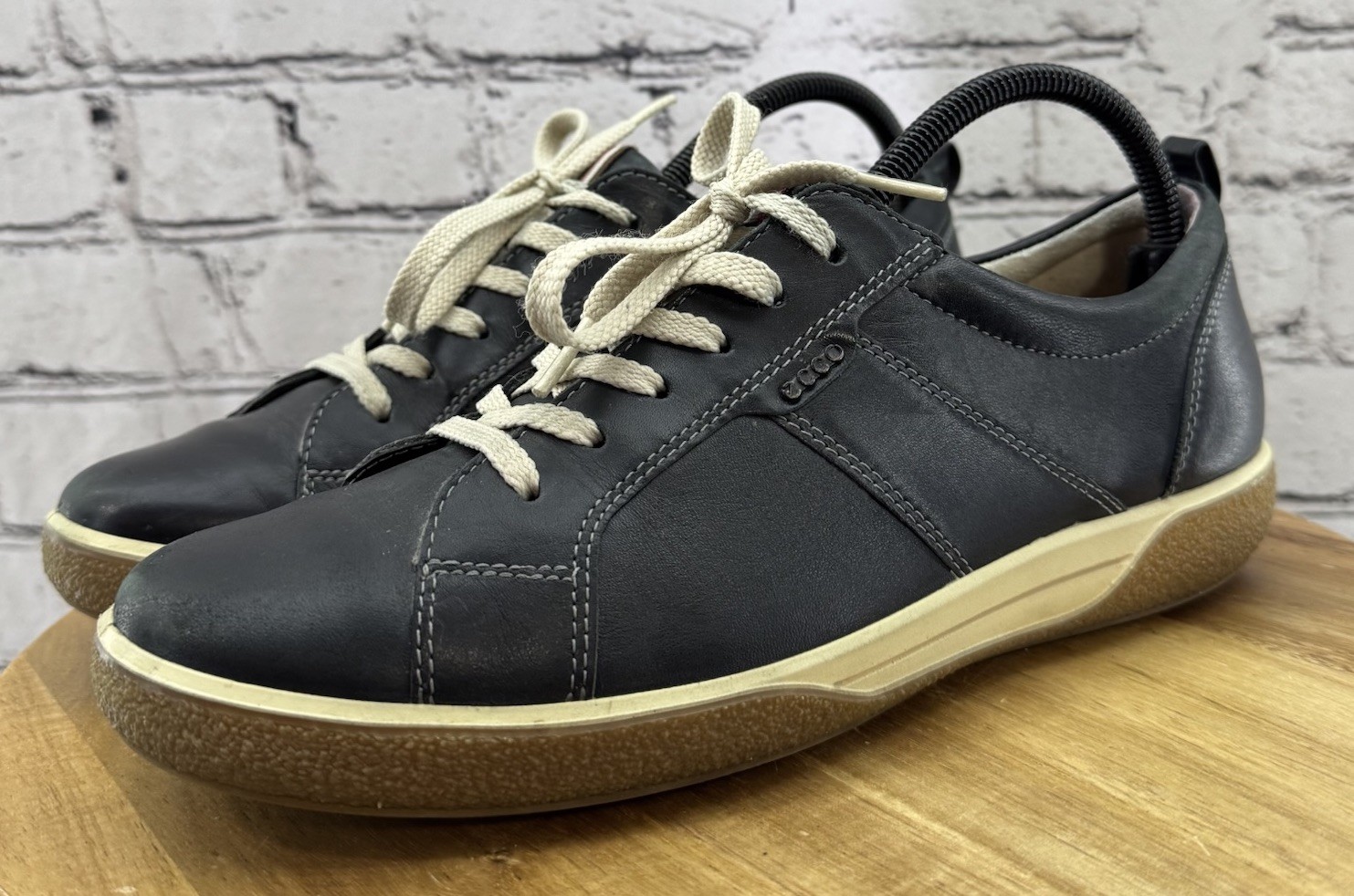 Ecco Chase II Leather Black Lace Up Low Casual Sneaker Women’s Sz EU 40 US 9-9.5