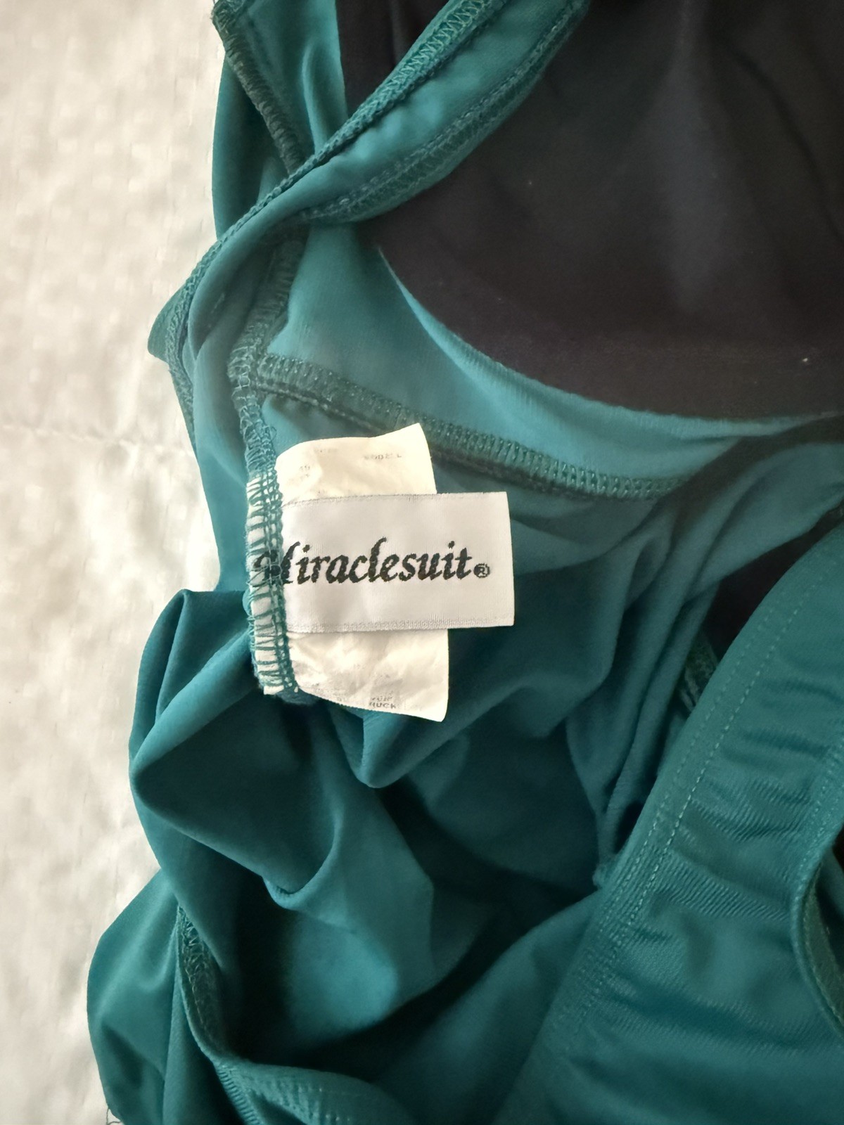 Miraclesuit Novel Ideas Bella Draped One Piece Swimsuit 8/10 Dark Teal Underwire