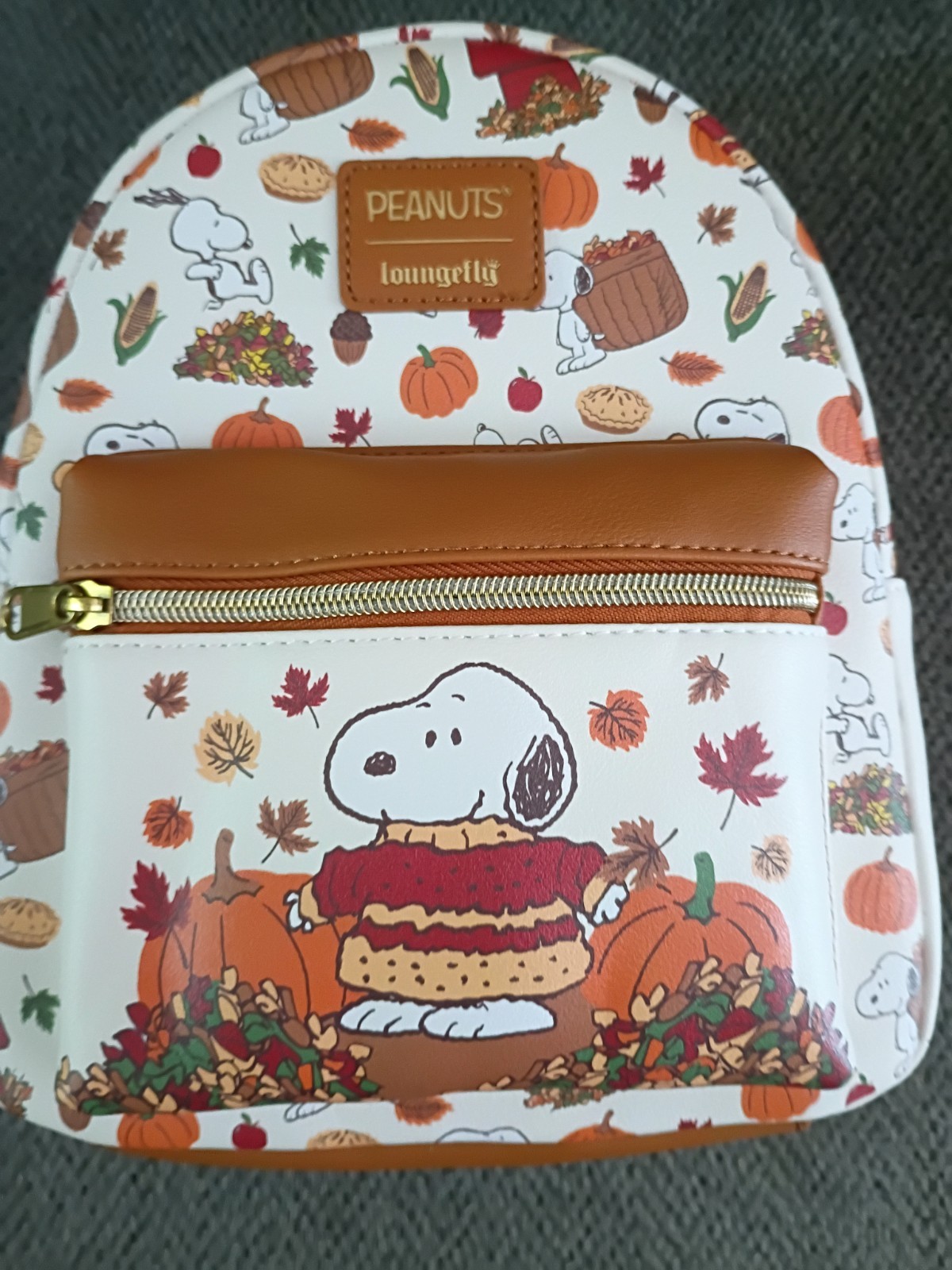 Snoopy Loungefly Peanuts Fall Vegan Leather Mini Backpack New With Tags Cozy