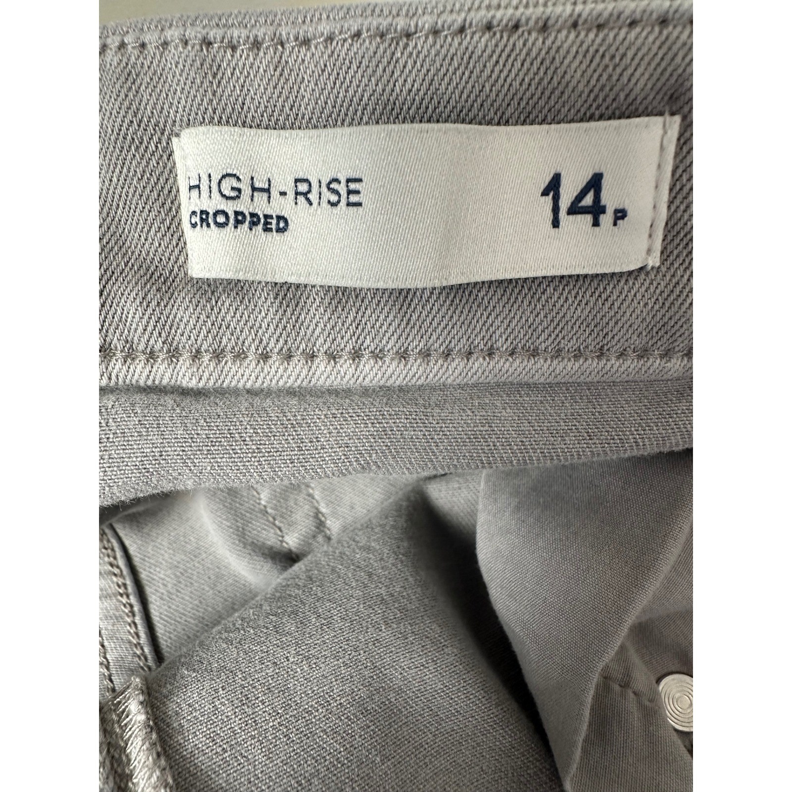 J.Jill Womens High Rise Cropped Pull On Jeans 14P Grey Stretch Denim Capri Pants