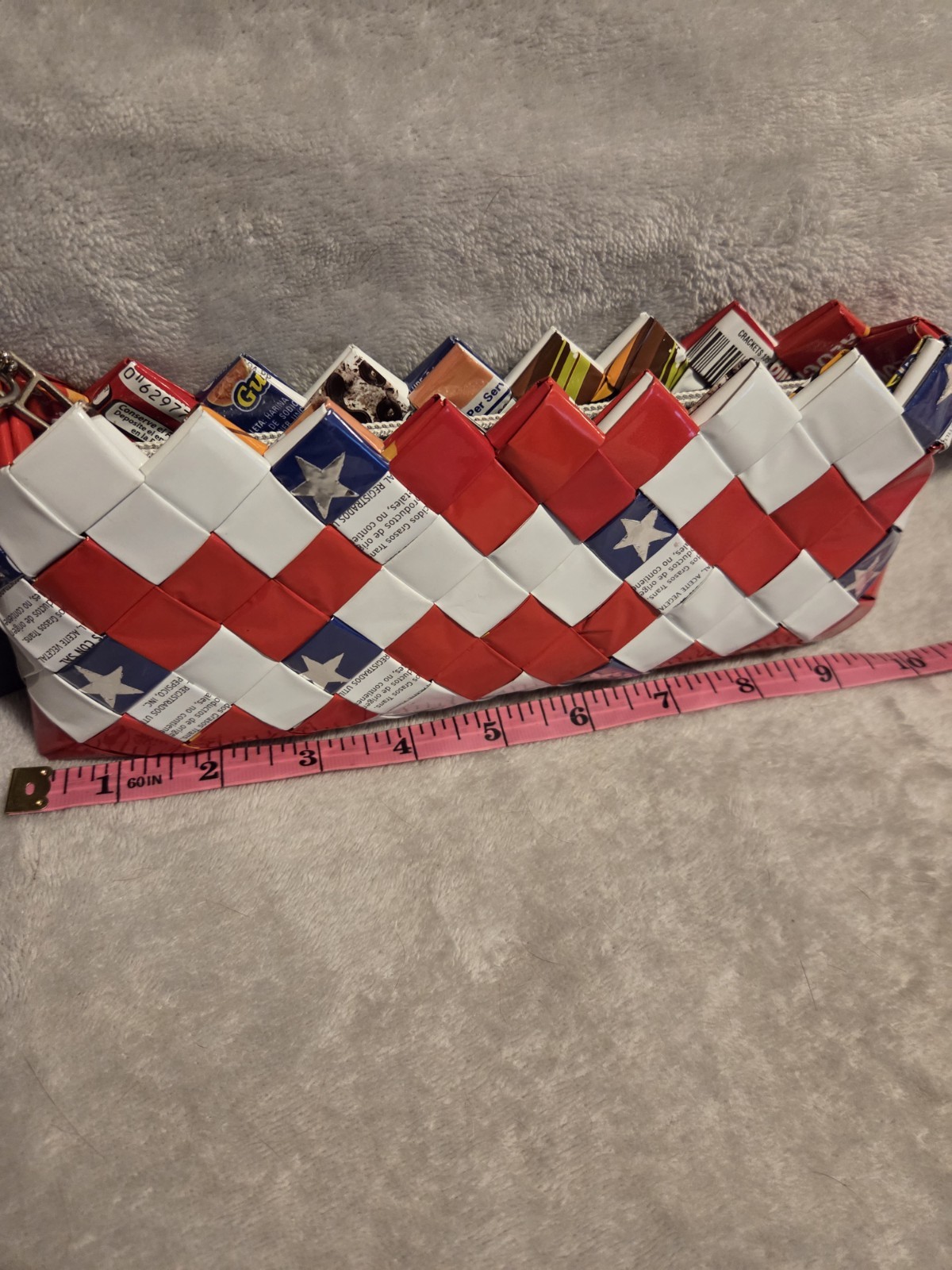 Wristlet Candy Wrapper Purse Nahui Ollin Clutch American flag design new w/tag