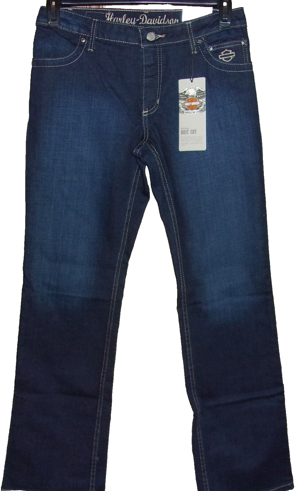 Harley-Davidson Mid Rise Bootcut Embellished Stretch Jeans Size: 6 Reg NWT