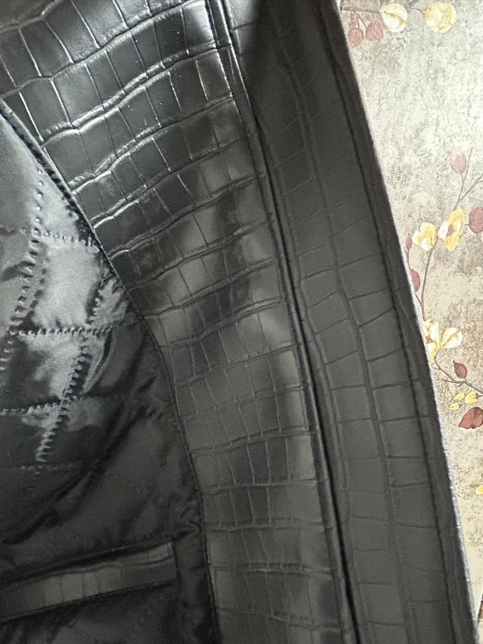Mens Leather Crocodile Embossed Jacket Biker Black Alligator Jacket LIMITED SALE