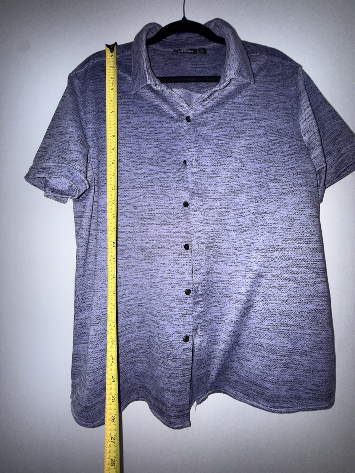 Marc Anthony Men’s Slim Fit Short Sleeve Button Up Shirt Blue Gray Size Large