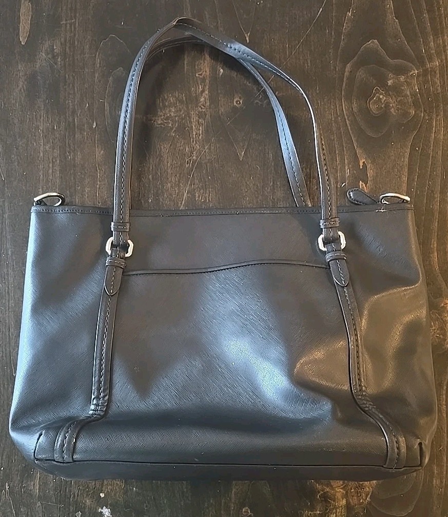 Coach Tote Shoulder Bag Black Used But In Good Condition Free Ship G1357-F25667