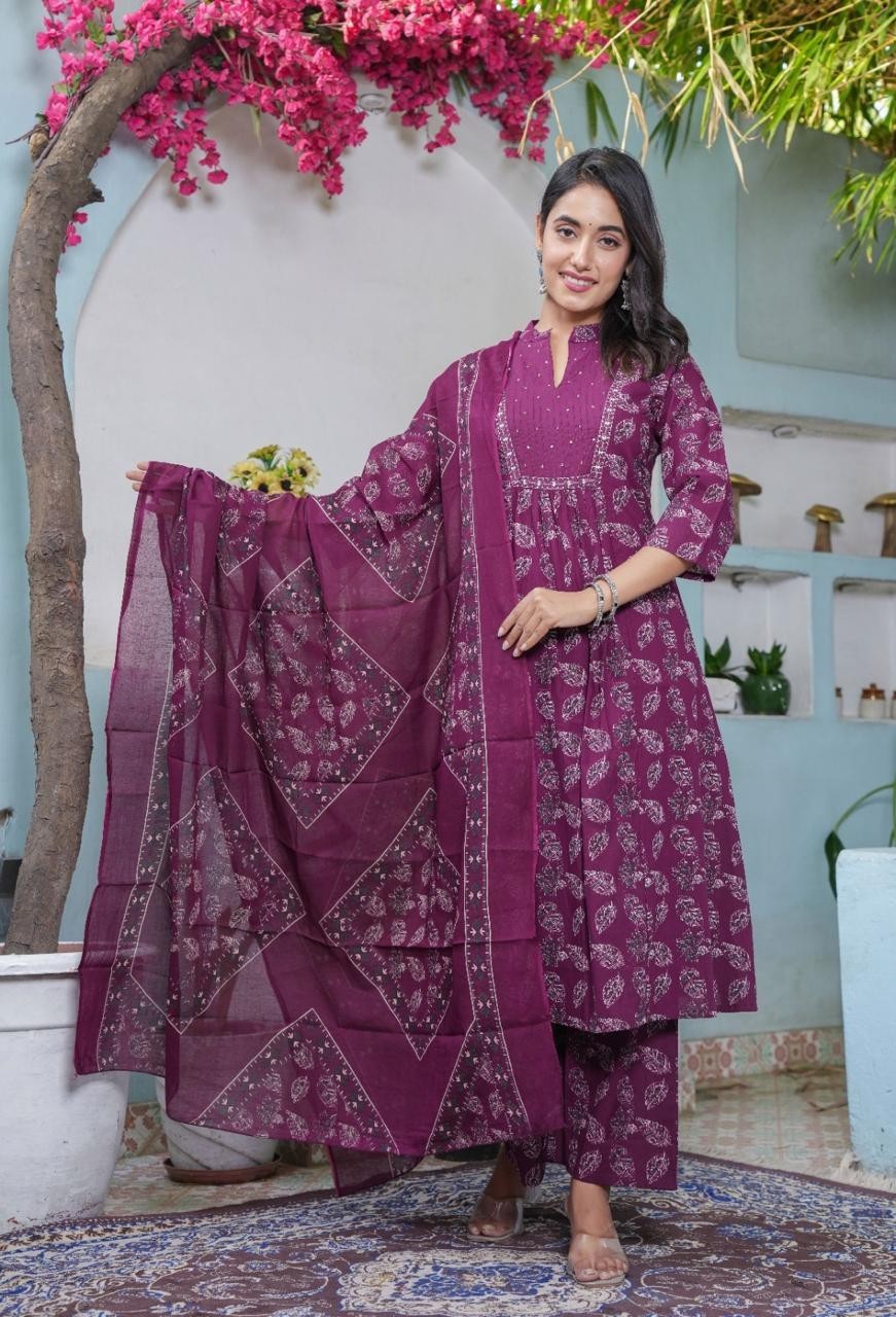 Plus Size Kurta Palazzo With Designer Dupatta Set, Pakistani Salwar Kameez Suit